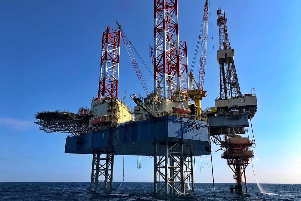 oil platform at sea