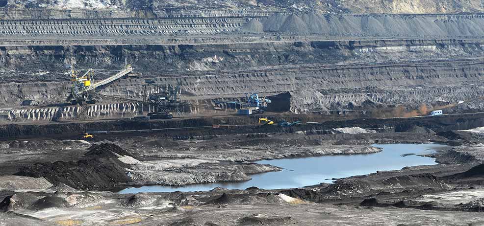 coal mine with excavator