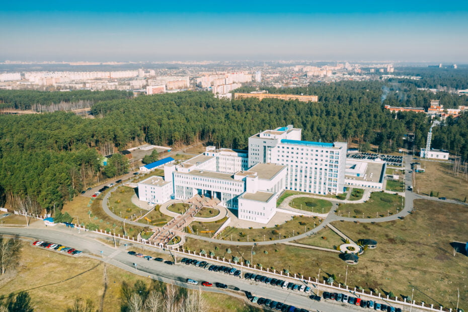 aerial view of hospital exterior