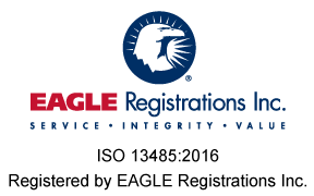 ISO 13485 certification mark from Eagle Registrations